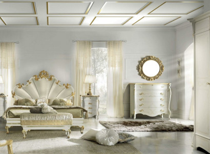 Classic Bed Baroque Rococo Hotel Beds Upholstered Bed Double Bed Italian Furniture